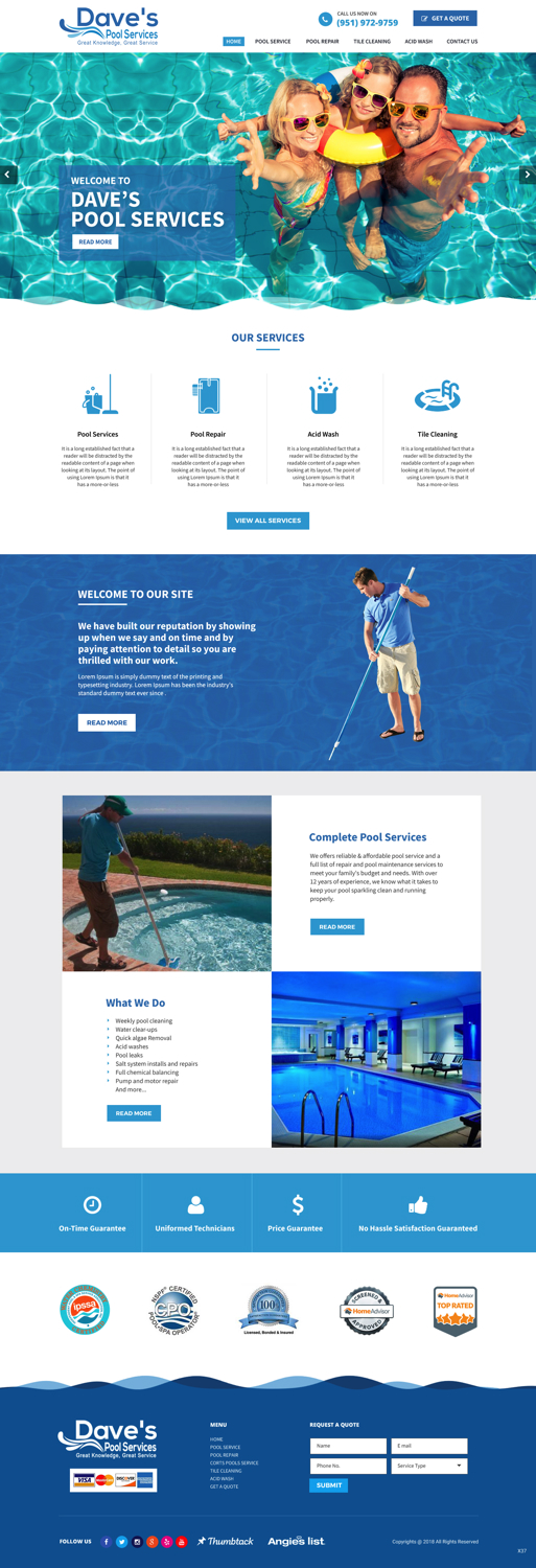Diseño Web por pb para Dave's Pool Service | Diseño #18061774