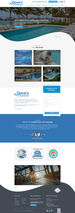 Professional Pool Service Website - Temecula Pool Service | Web Design by Ved Web Services