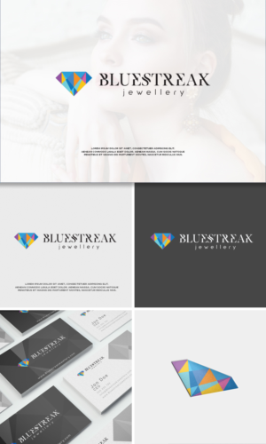 Diseño de Logo por ESAY para Bluestreak Crystals, Bluestreak Jewellery & Mi Web Design | Diseño: #18060579
