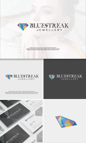 Diseño de Logo por ESAY para Bluestreak Crystals, Bluestreak Jewellery & Mi Web Design | Diseño: #18060580