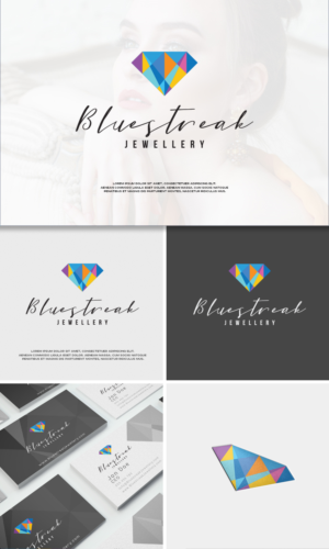 Diseño de Logo por ESAY para Bluestreak Crystals, Bluestreak Jewellery & Mi Web Design | Diseño: #18060581