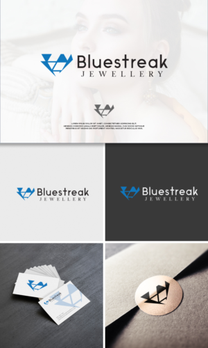 Diseño de Logo por ESAY para Bluestreak Crystals, Bluestreak Jewellery & Mi Web Design | Diseño: #18071944