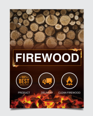 Cornflute Firewood advertising Sign for passing by traffic  | Advertisement Design by alex989
