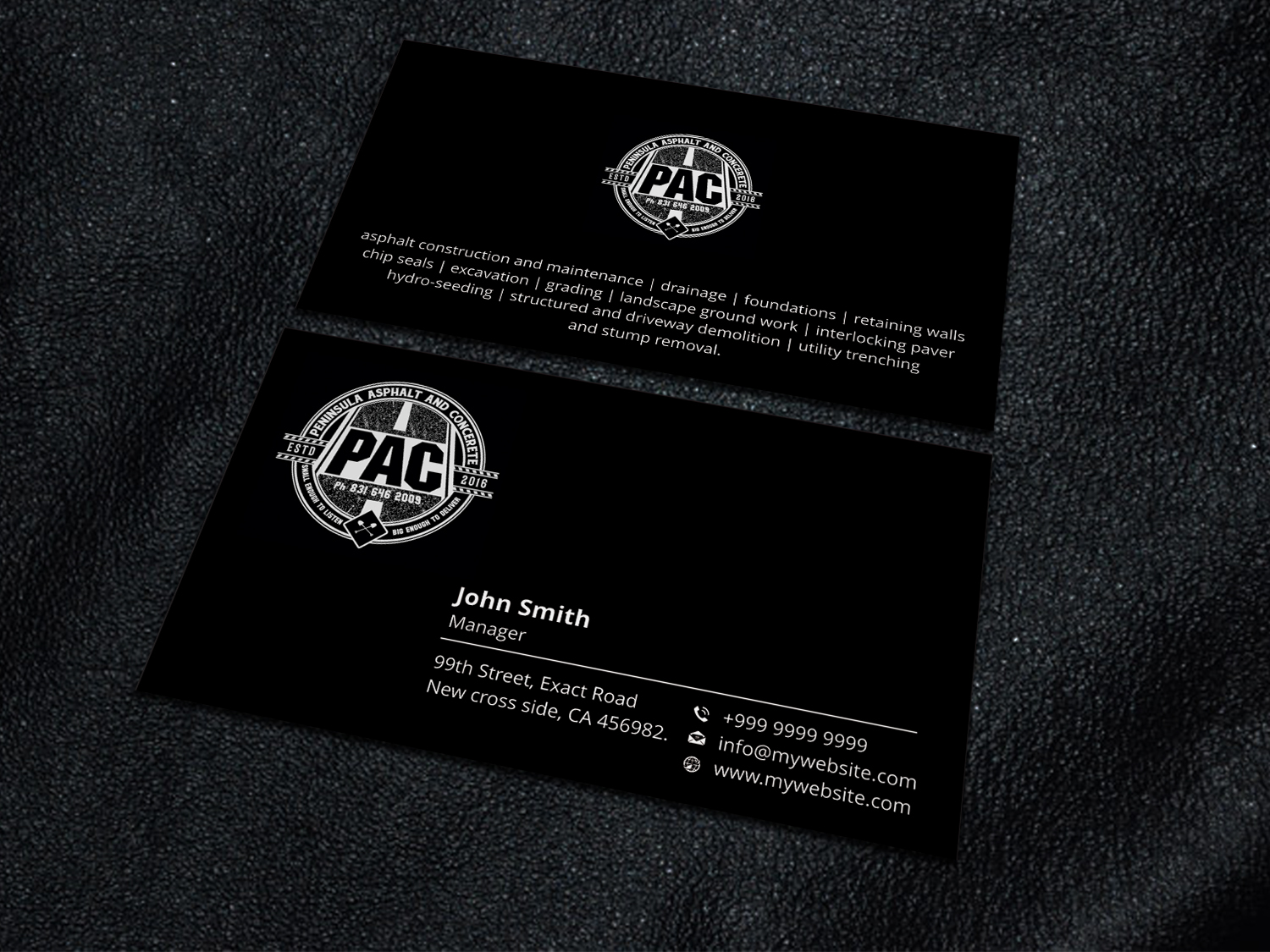 Business Card Design by Xpert for Peninsula asphalt and concrete  | Design #18054924