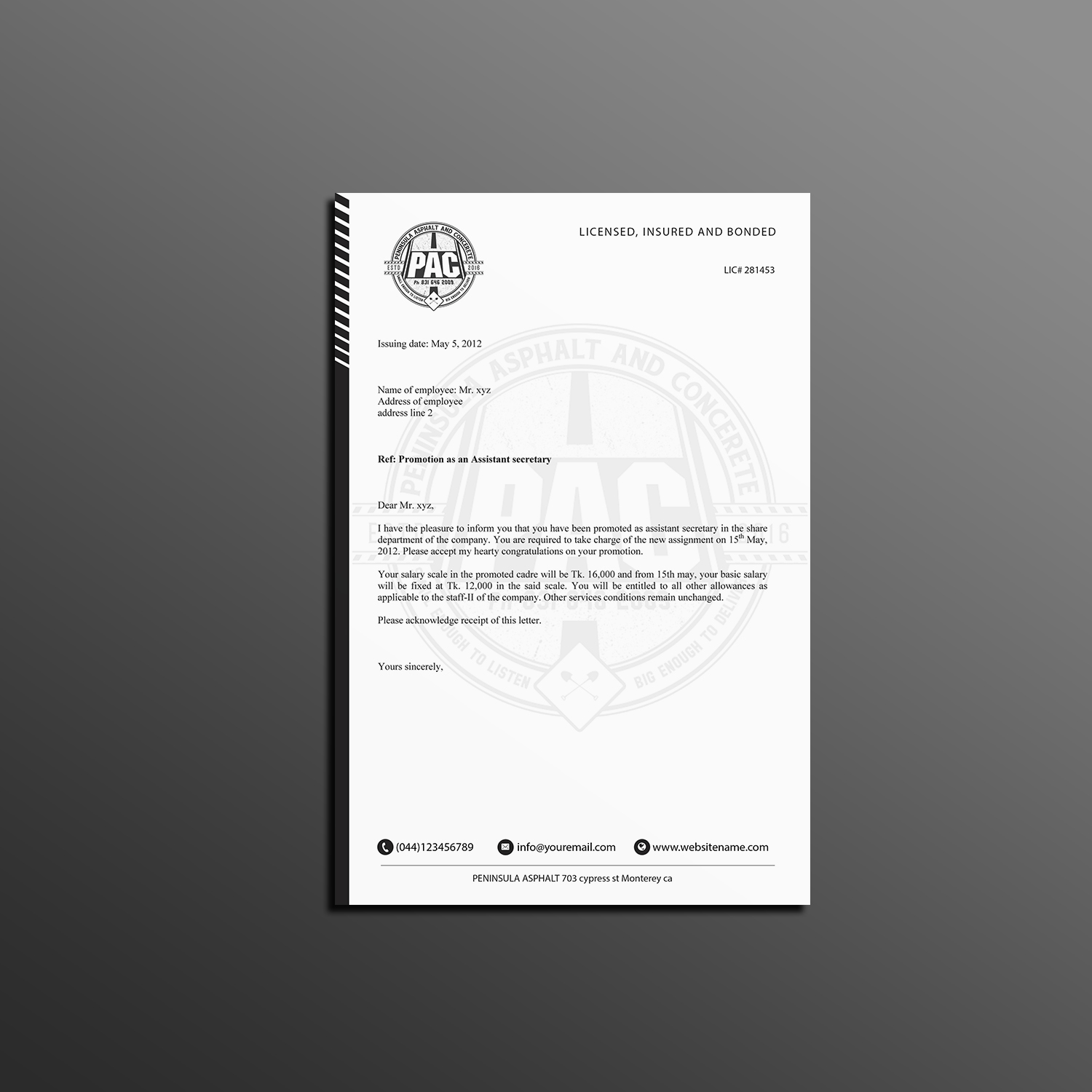 Business Card Design by Creations Box 2015 for Peninsula asphalt and concrete  | Design #18062673