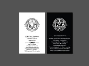 Visitenkarten-Design von Creations Box 2015 für Peninsula asphalt and concrete  | Design: #18062676