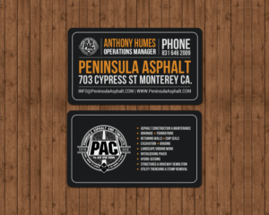 Business Card Design by chandrayaan.creative for Peninsula asphalt and concrete  | Design #18080001