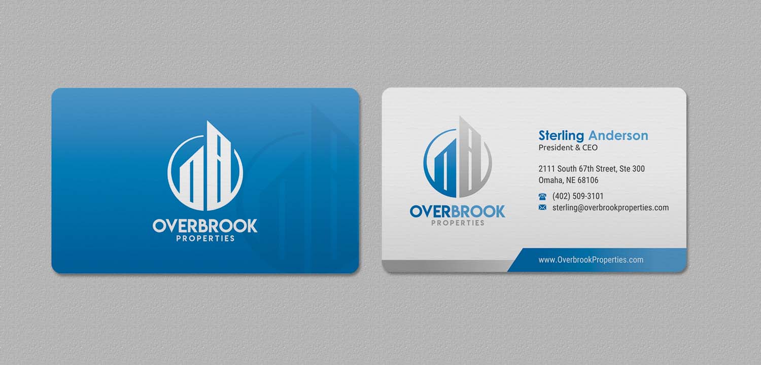 Business Card Design by INDIAN_Ashok for Overbrook Properties, LLC | Design #18075733