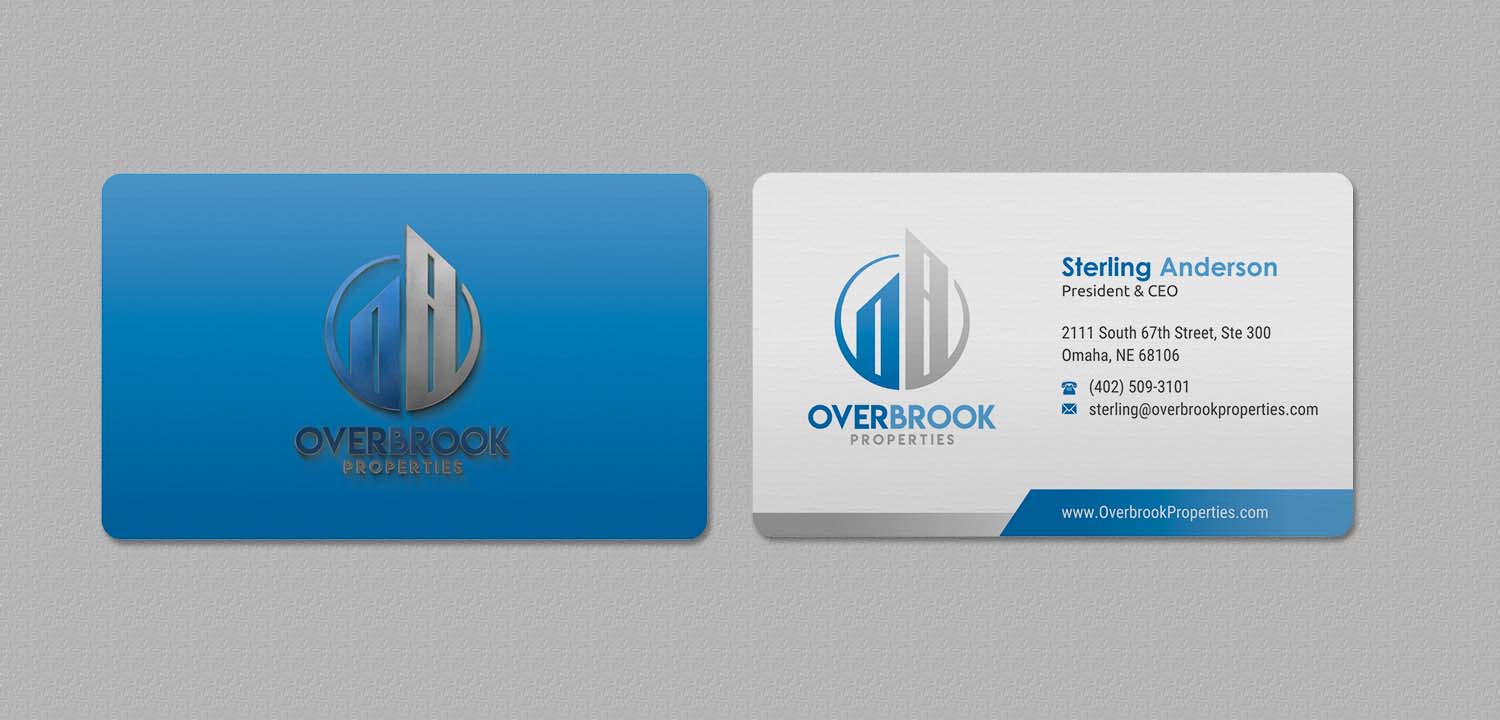 Business Card Design by INDIAN_Ashok for Overbrook Properties, LLC | Design #18075744