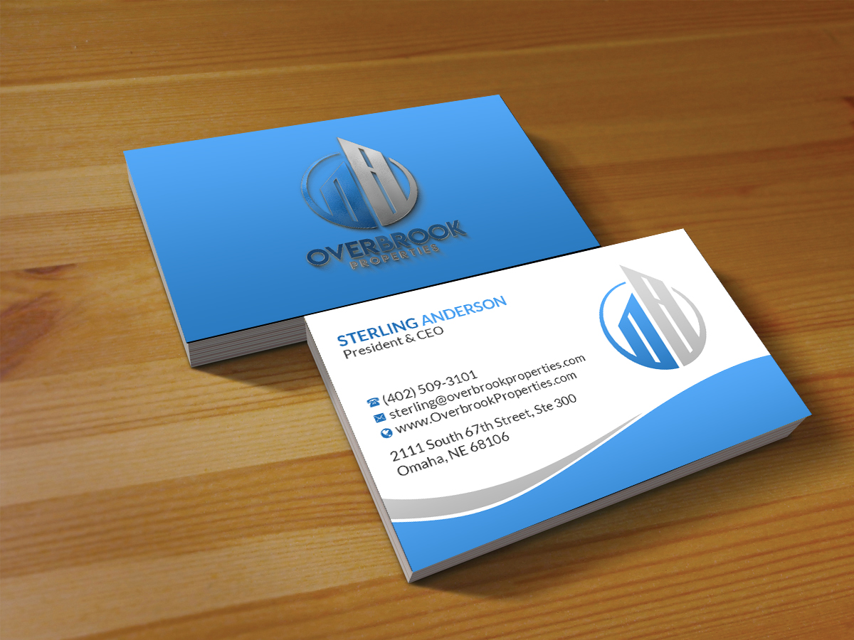 Business Card Design by Creations Box 2015 for Overbrook Properties, LLC | Design #18078748