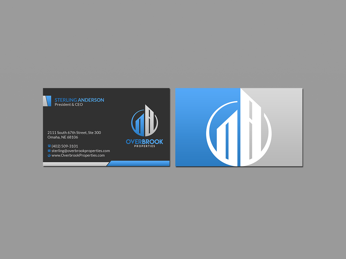 Business Card Design by Creations Box 2015 for Overbrook Properties, LLC | Design #18078752