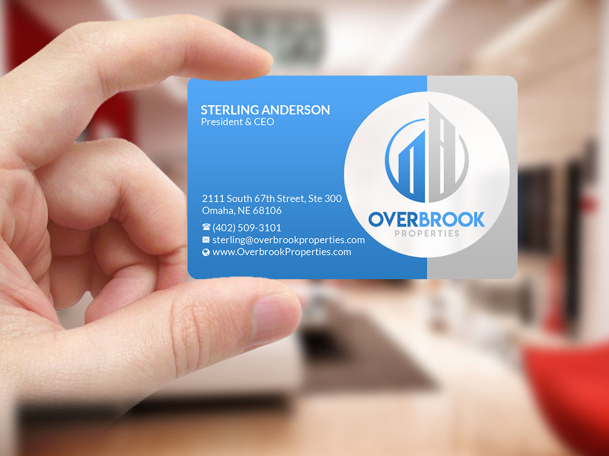 Business Card Design by Creations Box 2015 for Overbrook Properties, LLC | Design #18078756
