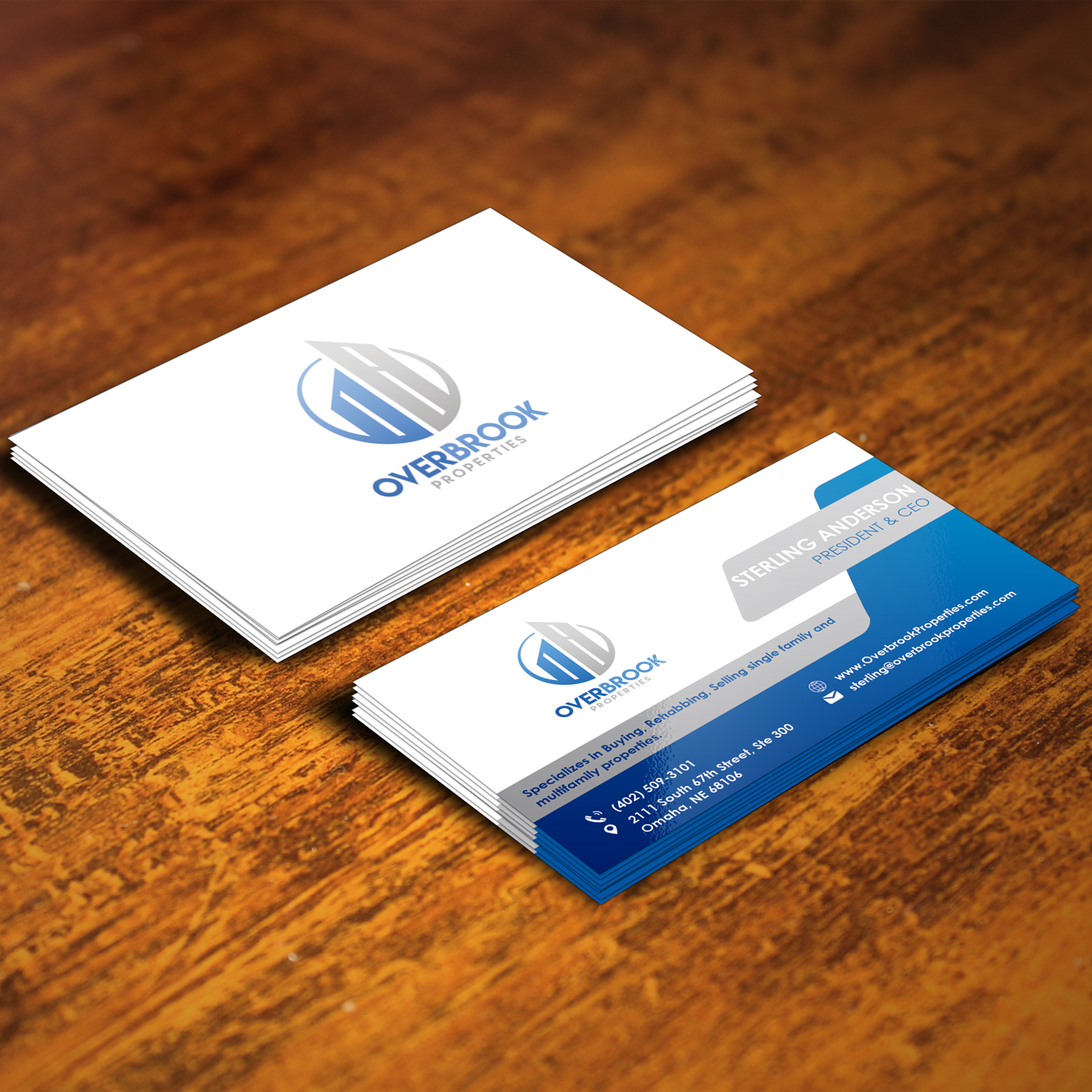 Business Card Design by Xclusive Designers for Overbrook Properties, LLC | Design #18075999