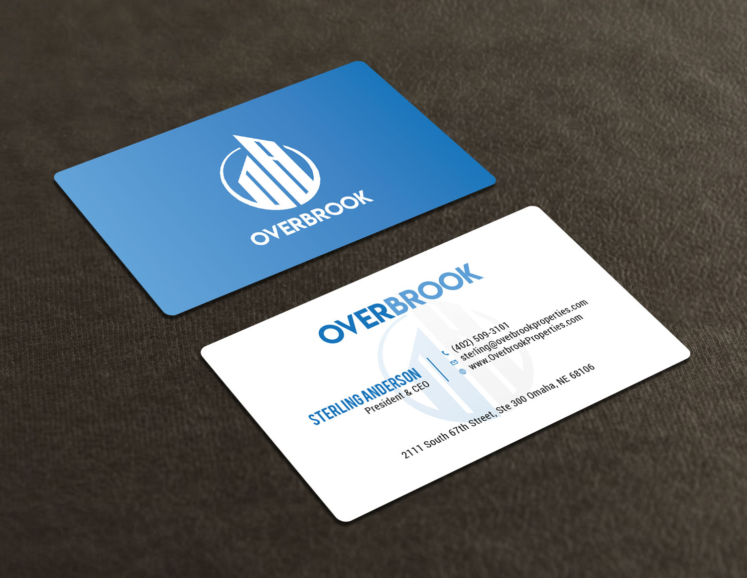 Visitenkarten-Design von Tripti Ranjan Gain für Overbrook Properties, LLC | Design #18075319