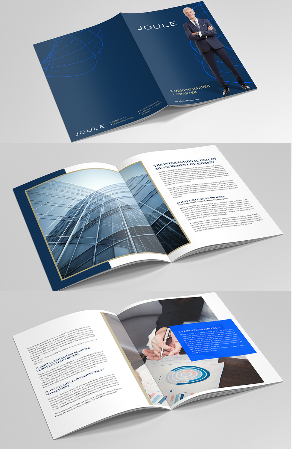 serious professional financial planning brochure design for a