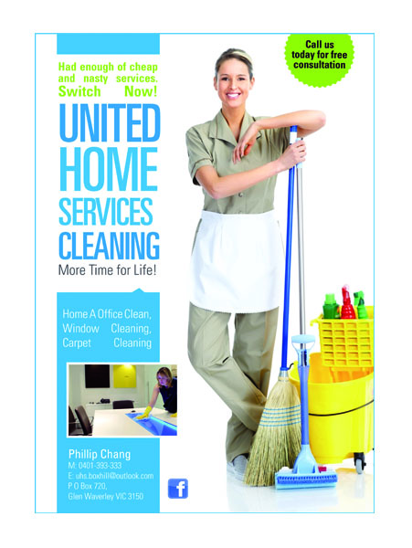 bold modern business flyer design for a company by home cleaning flyer