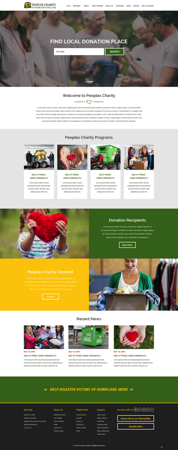 Web Design by pb for Peoples Charity | Design #18080093