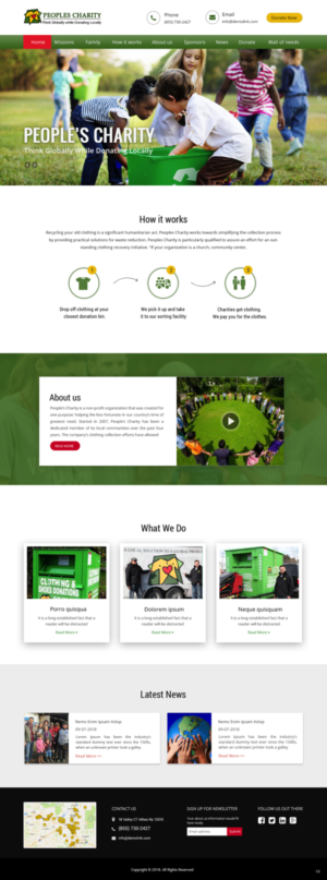 Web Design par pb pour Peoples Charity | Design : #18080096