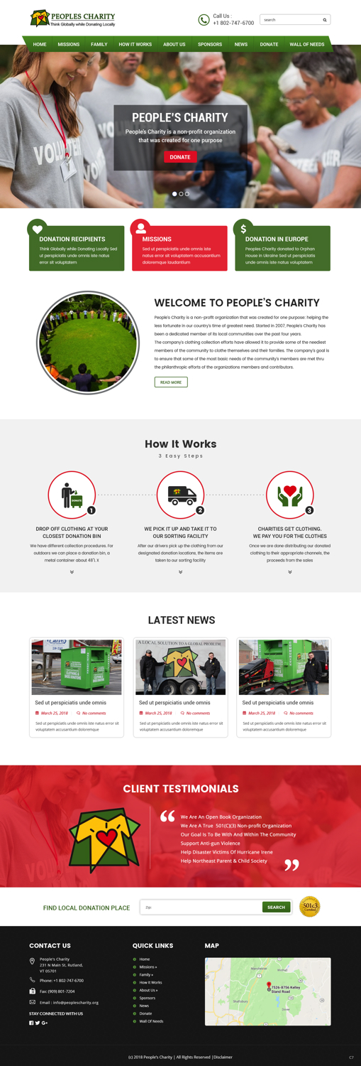 Web Design by pb for Peoples Charity | Design #18080097