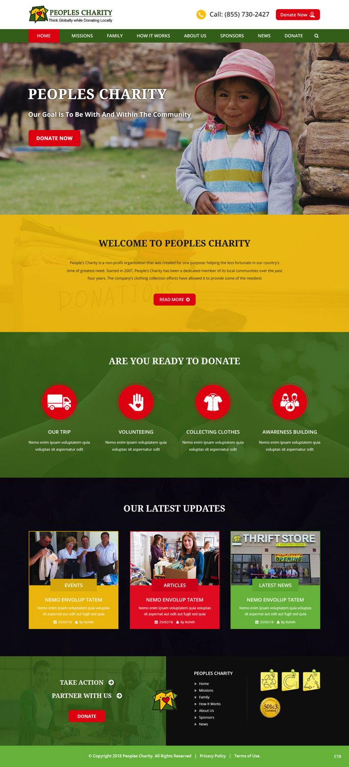 Web Design par pb pour Peoples Charity | Design #18080101