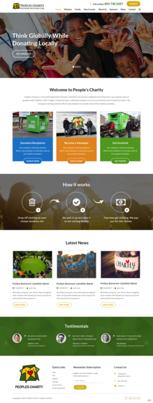 Web Design by pb for Peoples Charity | Design: #18080103