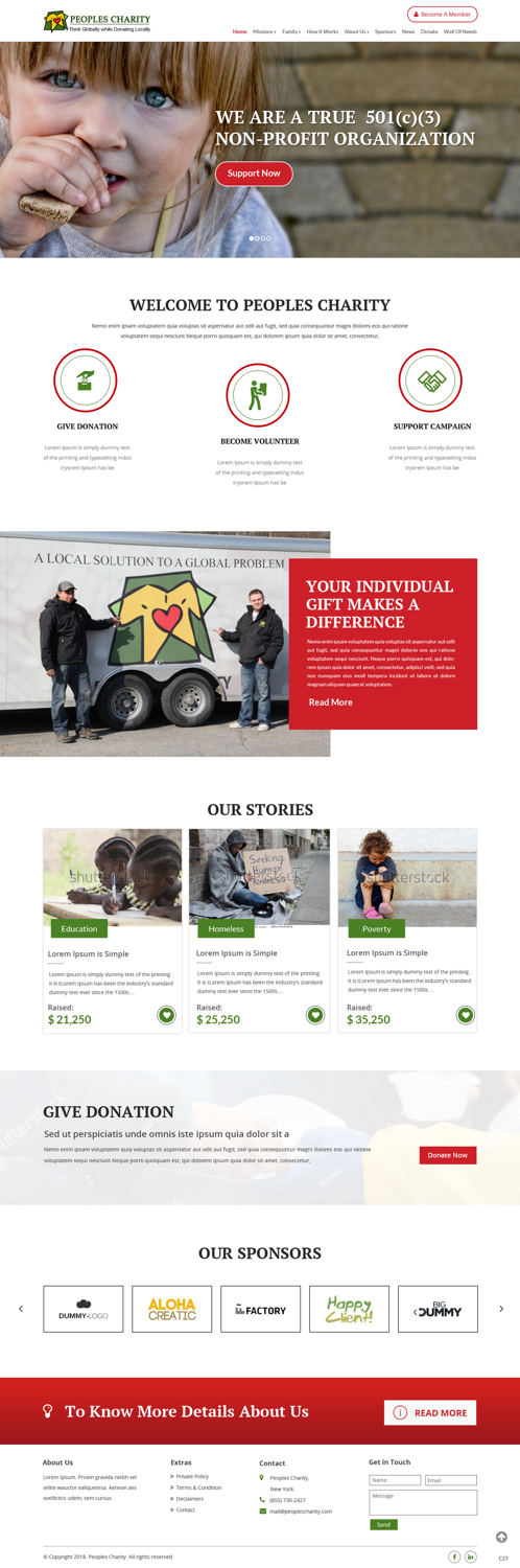 Web Design par pb pour Peoples Charity | Design #18080108