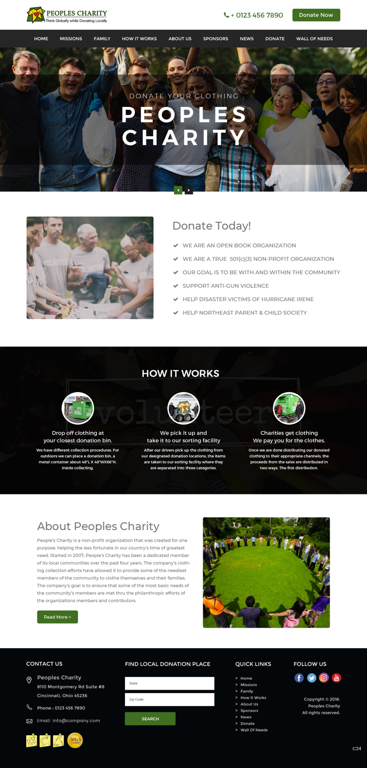 Web Design par pb pour Peoples Charity | Design #18088096