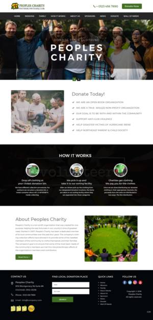 Web Design by pb for Peoples Charity | Design: #18088096