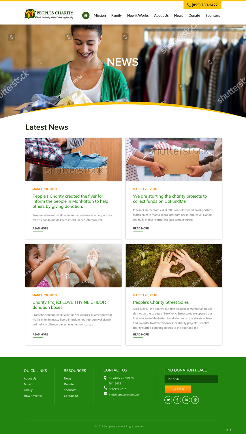Web Design par pb pour Peoples Charity | Design #18234861