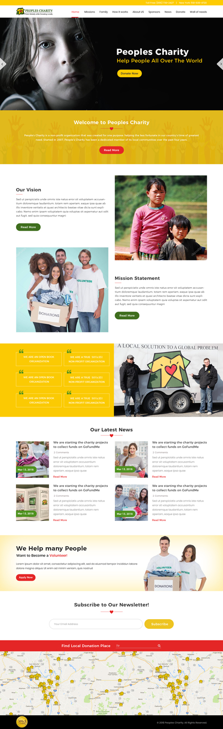 Web Design par Sujit Banerjee pour Peoples Charity | Design #18113460