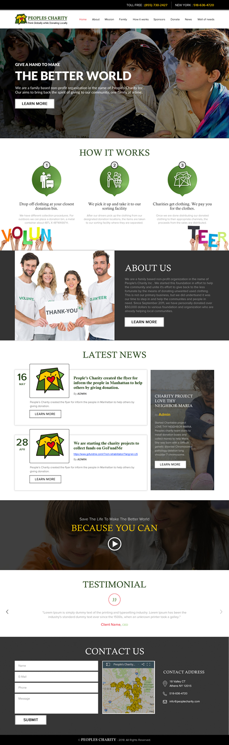 Web Design by rightway for Peoples Charity | Design #18081423