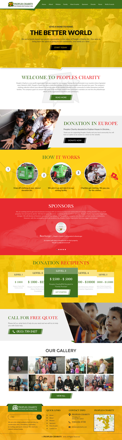Web Design by rightway for Peoples Charity | Design #18081424