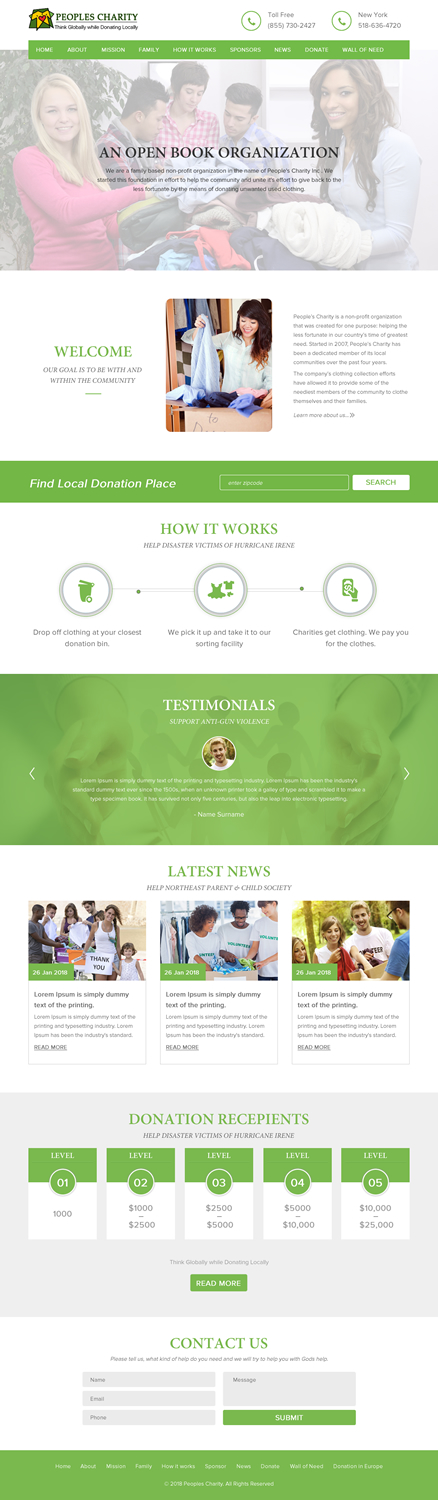 Web Design by rightway for Peoples Charity | Design #18081431