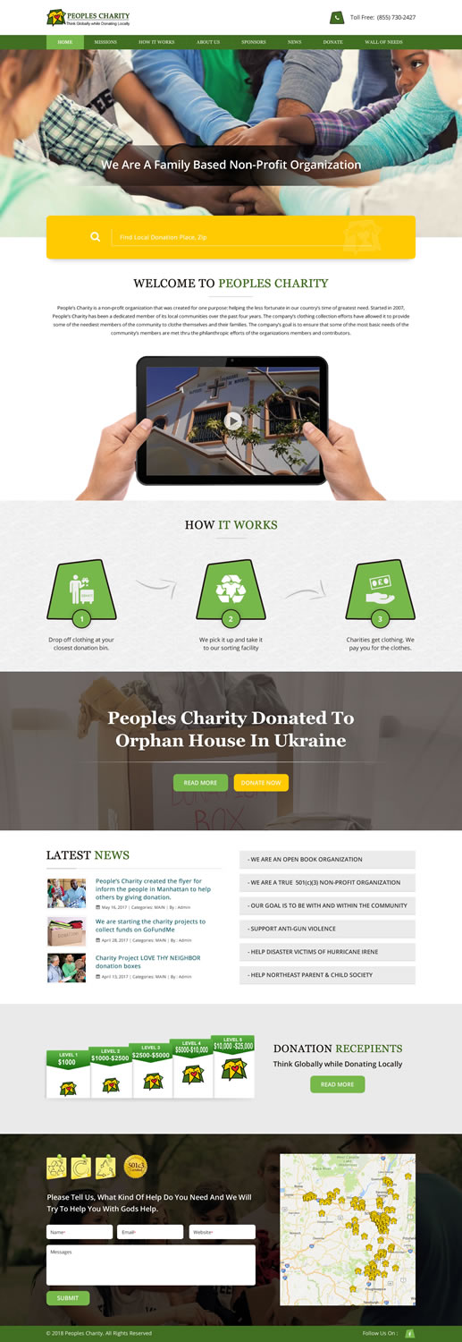 Web Design by pnfnetworkz for Peoples Charity | Design #18126389