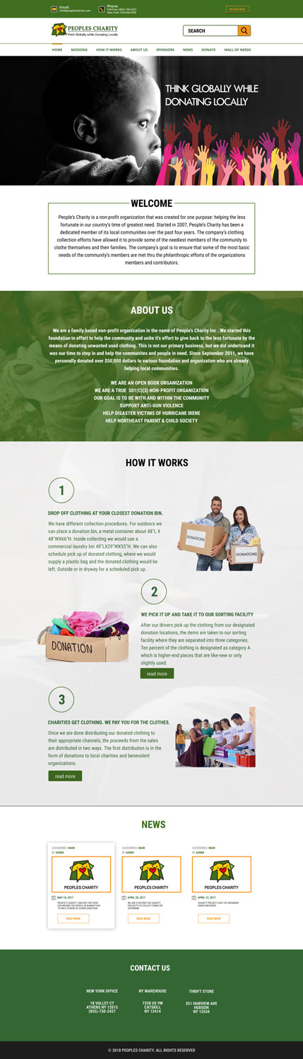 Web-Design von jisuvo9 für Peoples Charity | Design #18156503