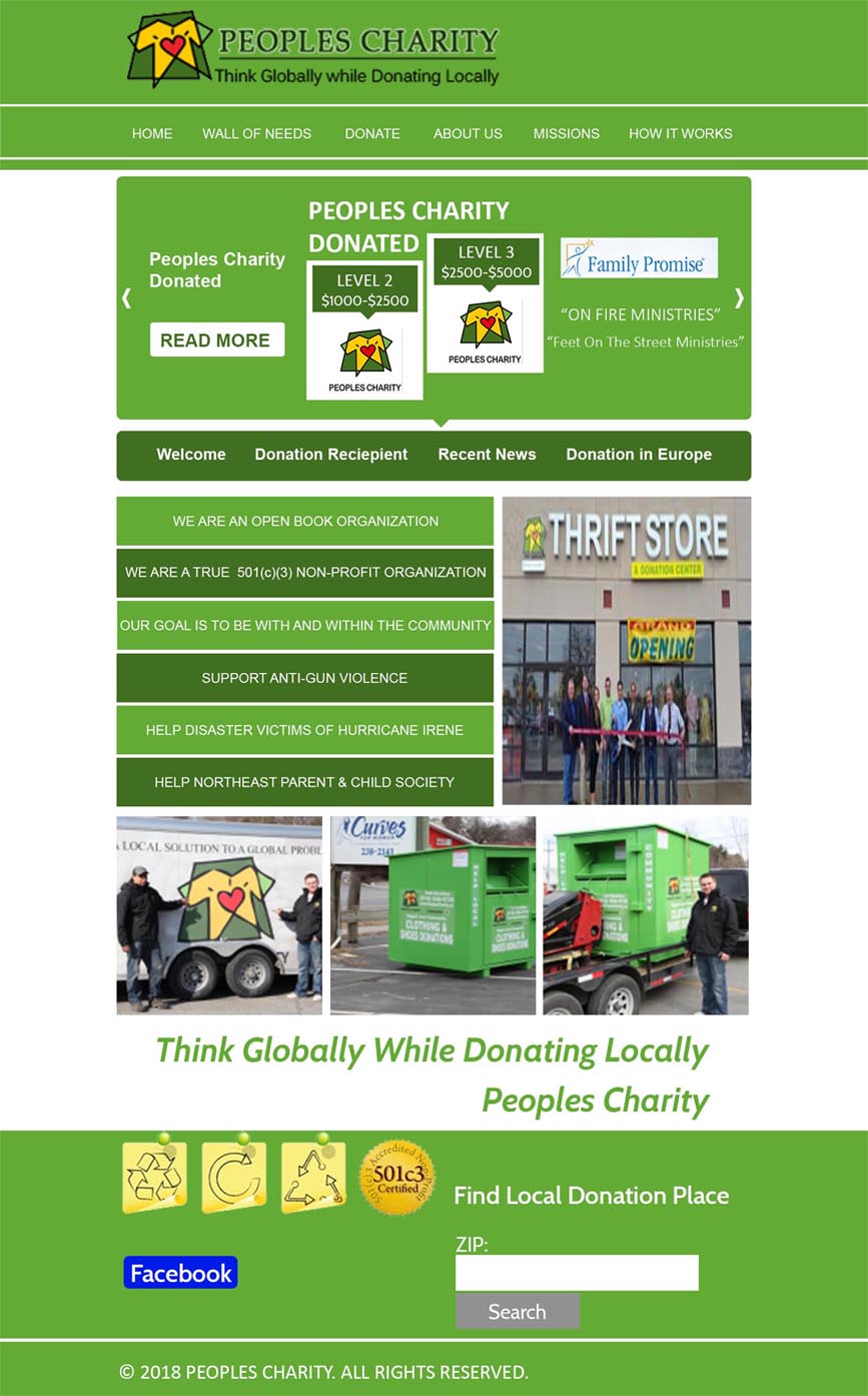 Web Design par seobizplanet1 pour Peoples Charity | Design #18104063