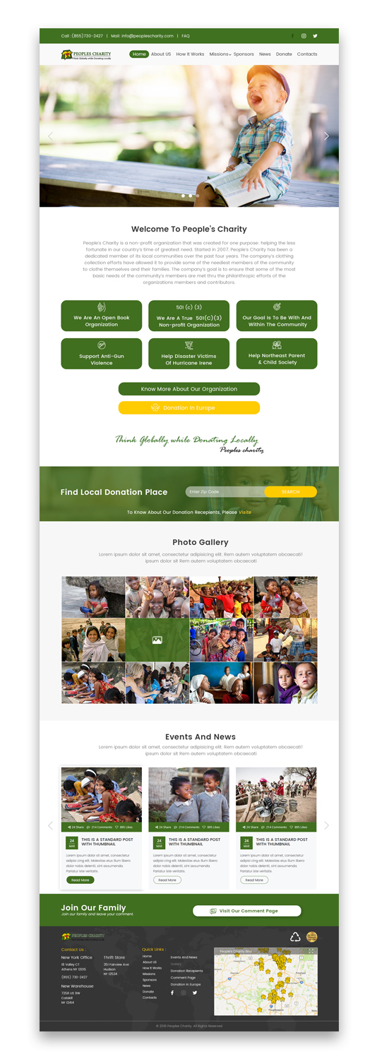 Web Design by Moumita_ for Peoples Charity | Design #18153698