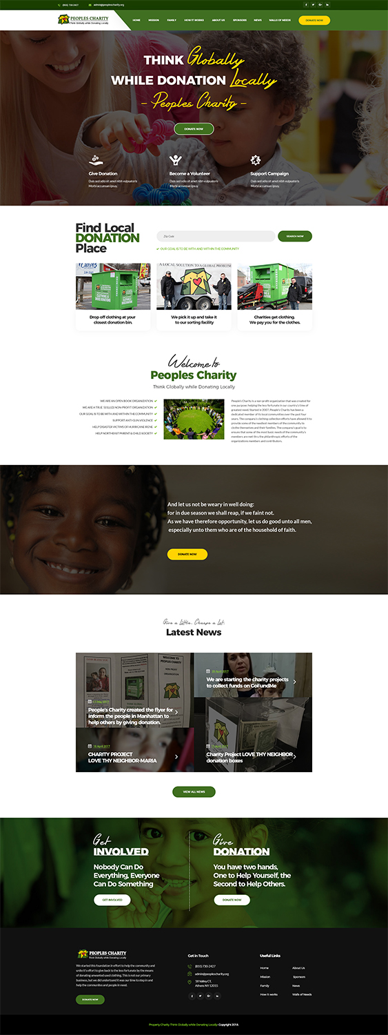 Web Design by NineTwoEleven Media for Peoples Charity | Design #18090448