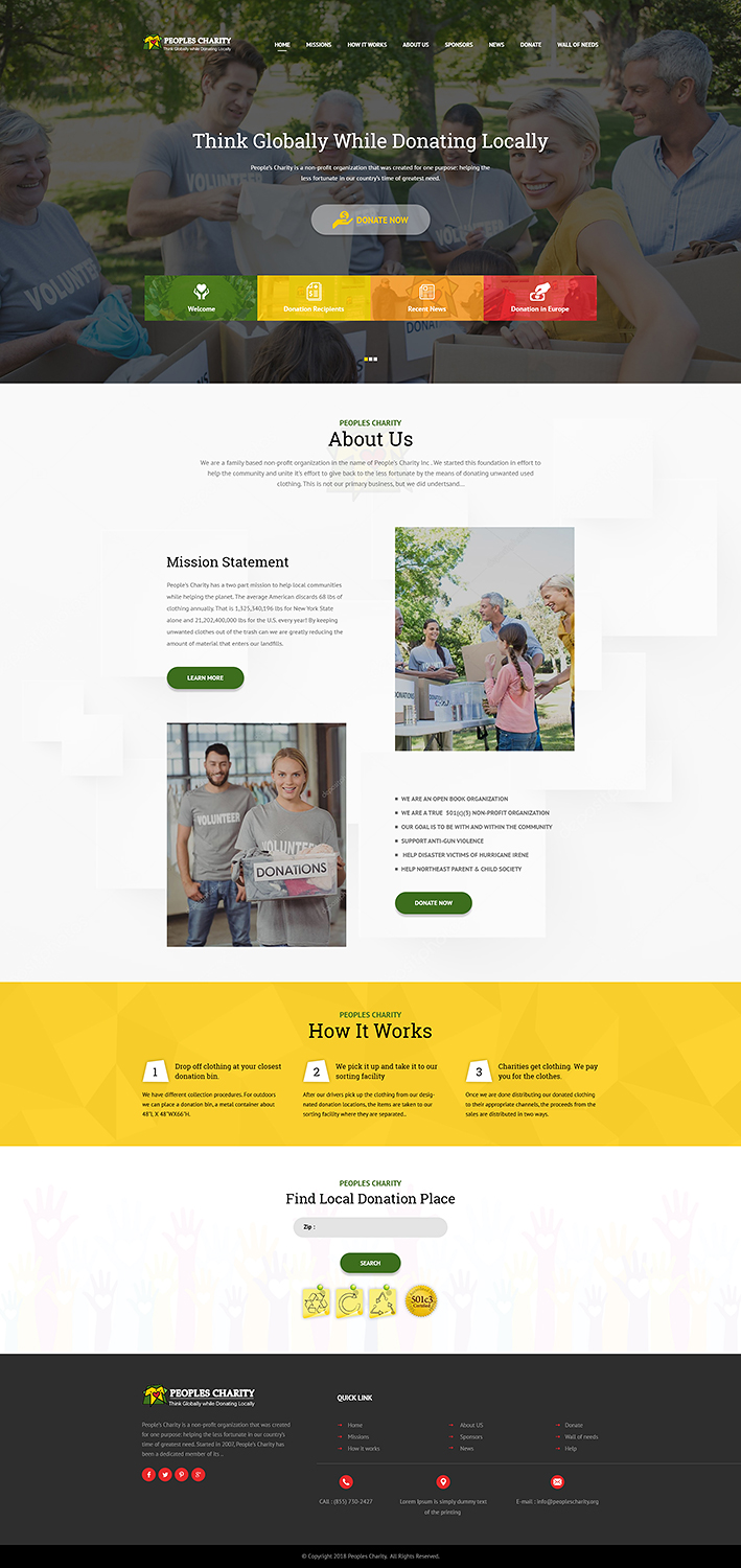 Web-Design von PiXthemes für Peoples Charity | Design #18164519