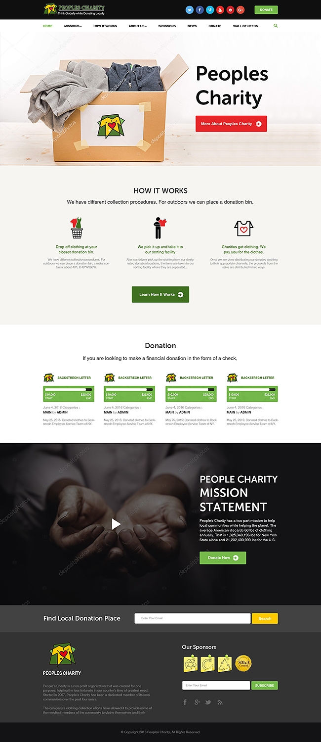 Web Design par PiXthemes pour Peoples Charity | Design #18164548