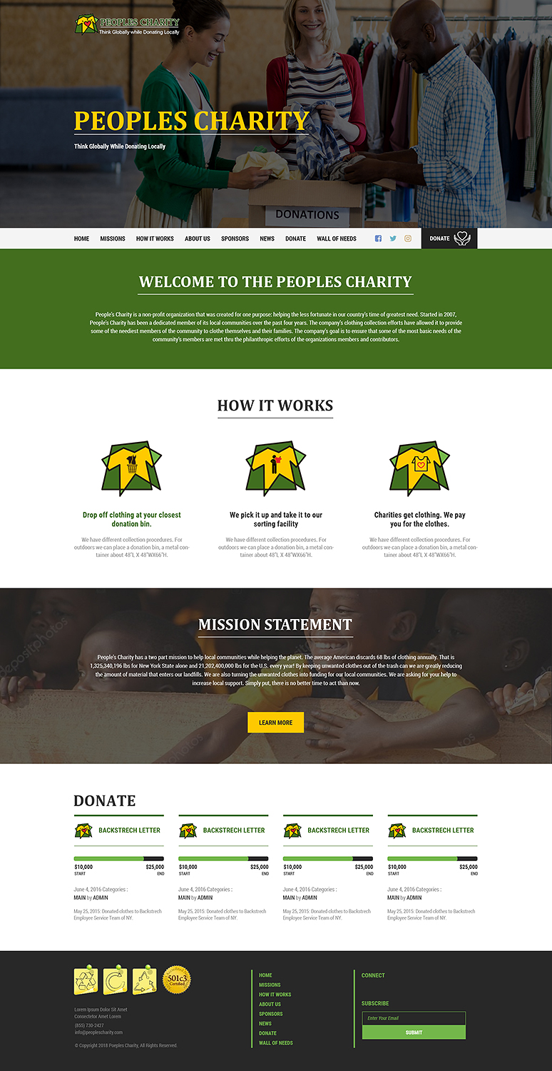 Web Design by PiXthemes for Peoples Charity | Design #18164560