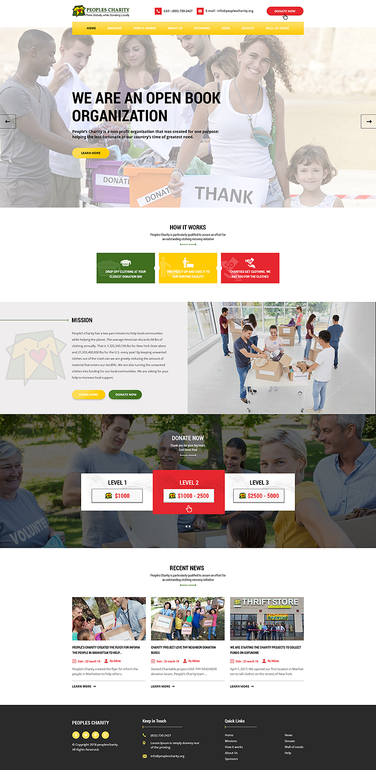 Web Design by PiXthemes for Peoples Charity | Design #18164678