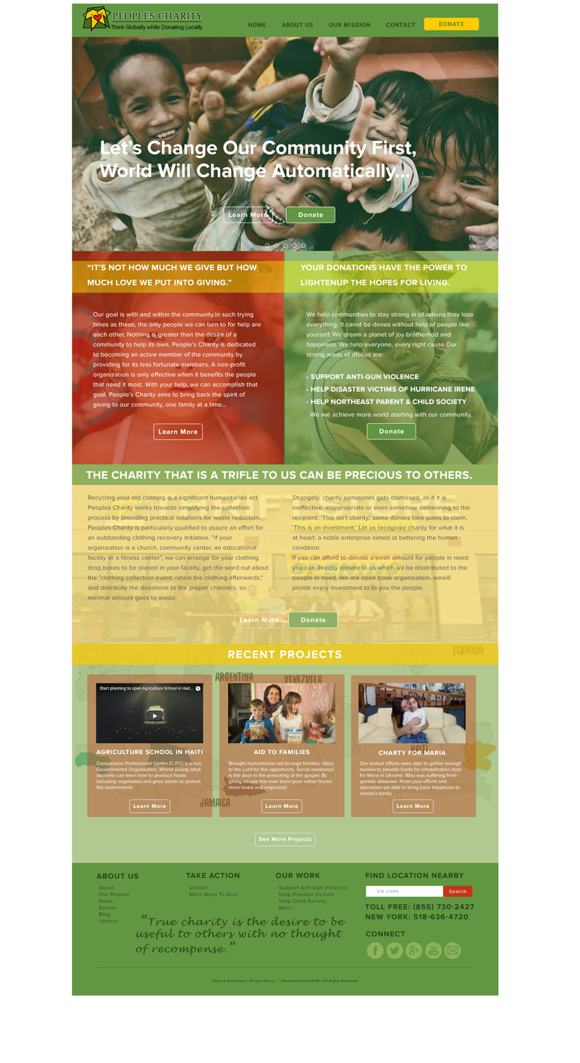 Web Design by Syed Ajmal Karim for Peoples Charity | Design #18121647