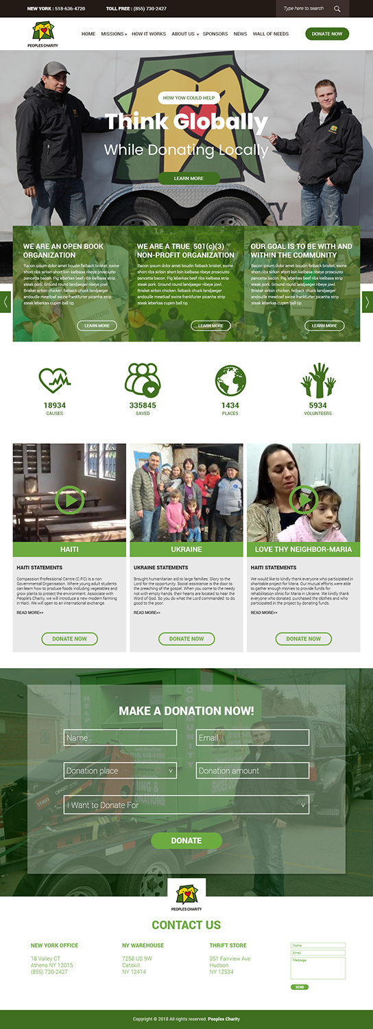 Web Design by RichardReyes for Peoples Charity | Design #18120428