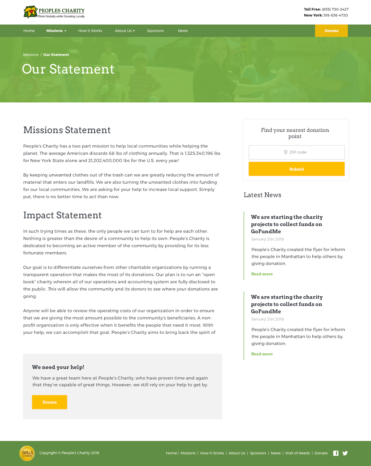 Web Design by Scott Broughton for Peoples Charity | Design #18164637
