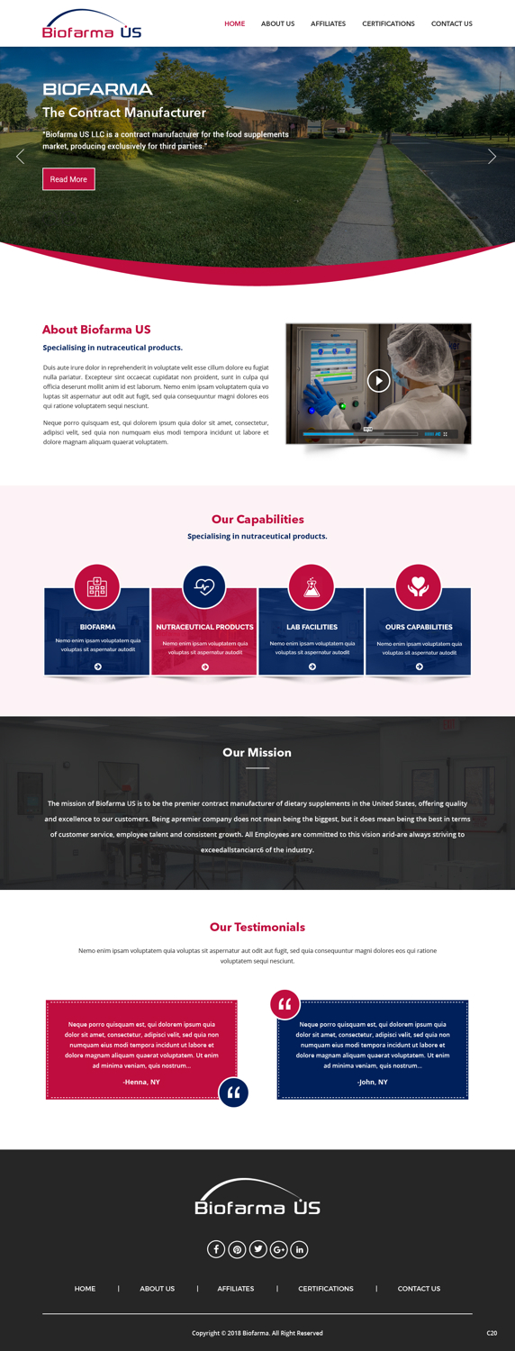 Diseño Web por pb para Biofarma - US, LLC | Diseño #18105040