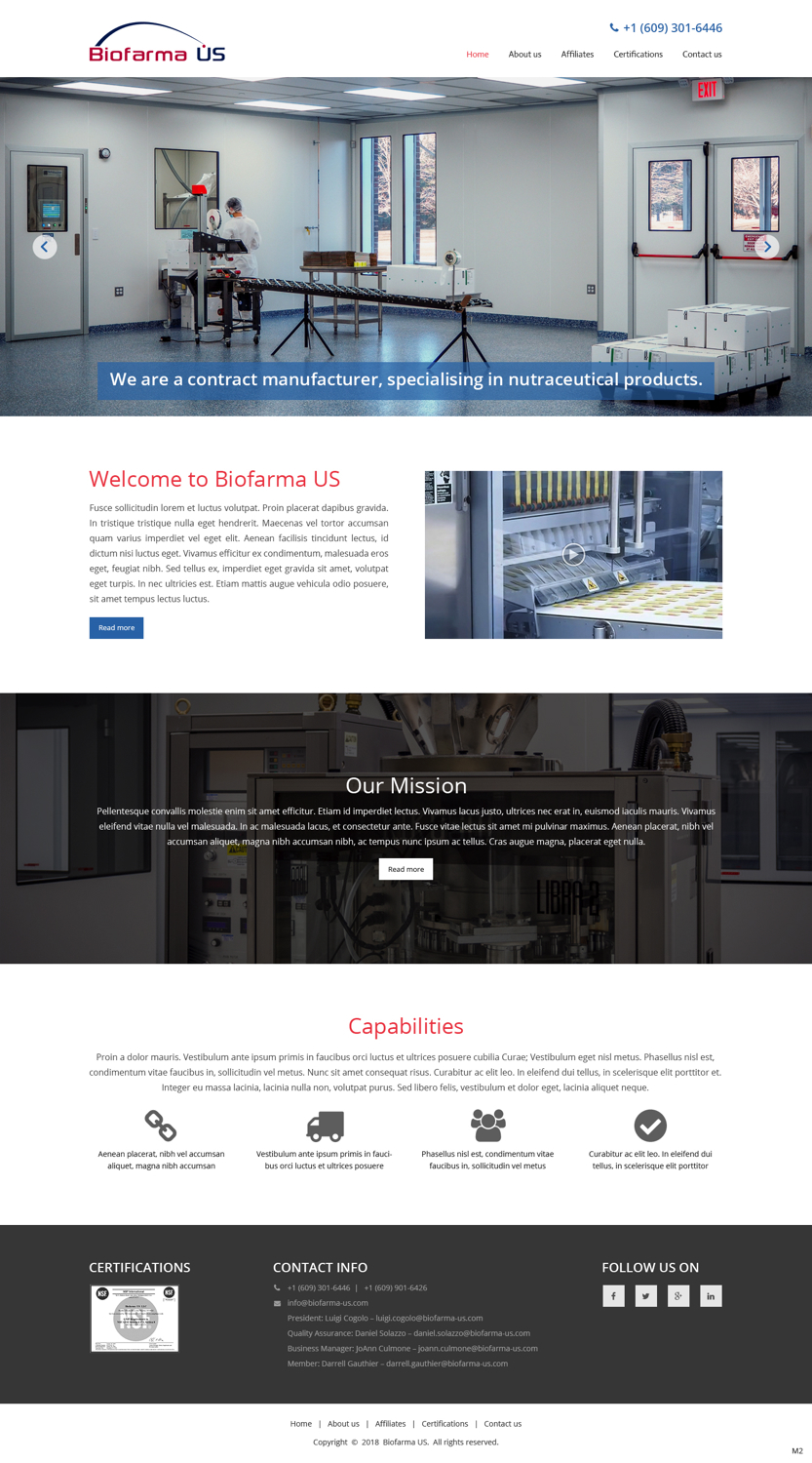 Web Design by pb for Biofarma - US, LLC | Design #18105043