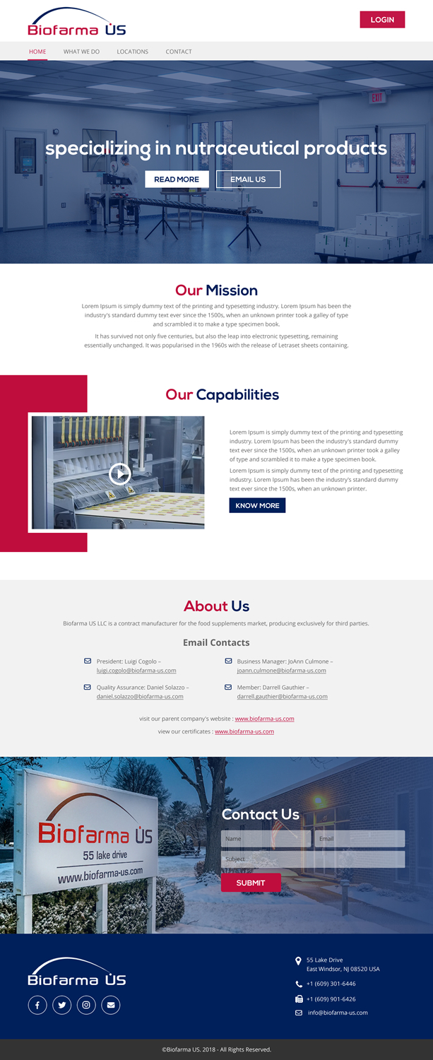 Web Design par rightway pour Biofarma - US, LLC | Design #18118899