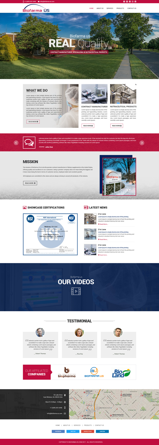 Web Design by Dream Logo Design for Biofarma - US, LLC | Design #18147312