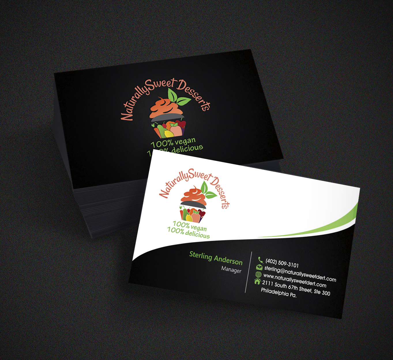 Business Card Design by Hardcore Design for NaturallySweet Desserts | Design #18096315